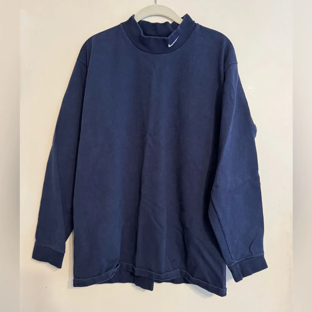 Vintage Nike Long Sleeve Navy Blue Shirt - Picture 1 of 2